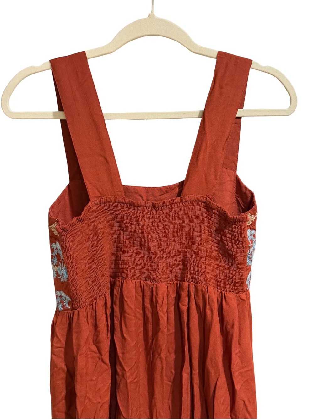 ๐ฟ Natural Life Hannah Embroidered Jumpsuit Women's Medium Rust Boho Floral - Picture 8 of 13